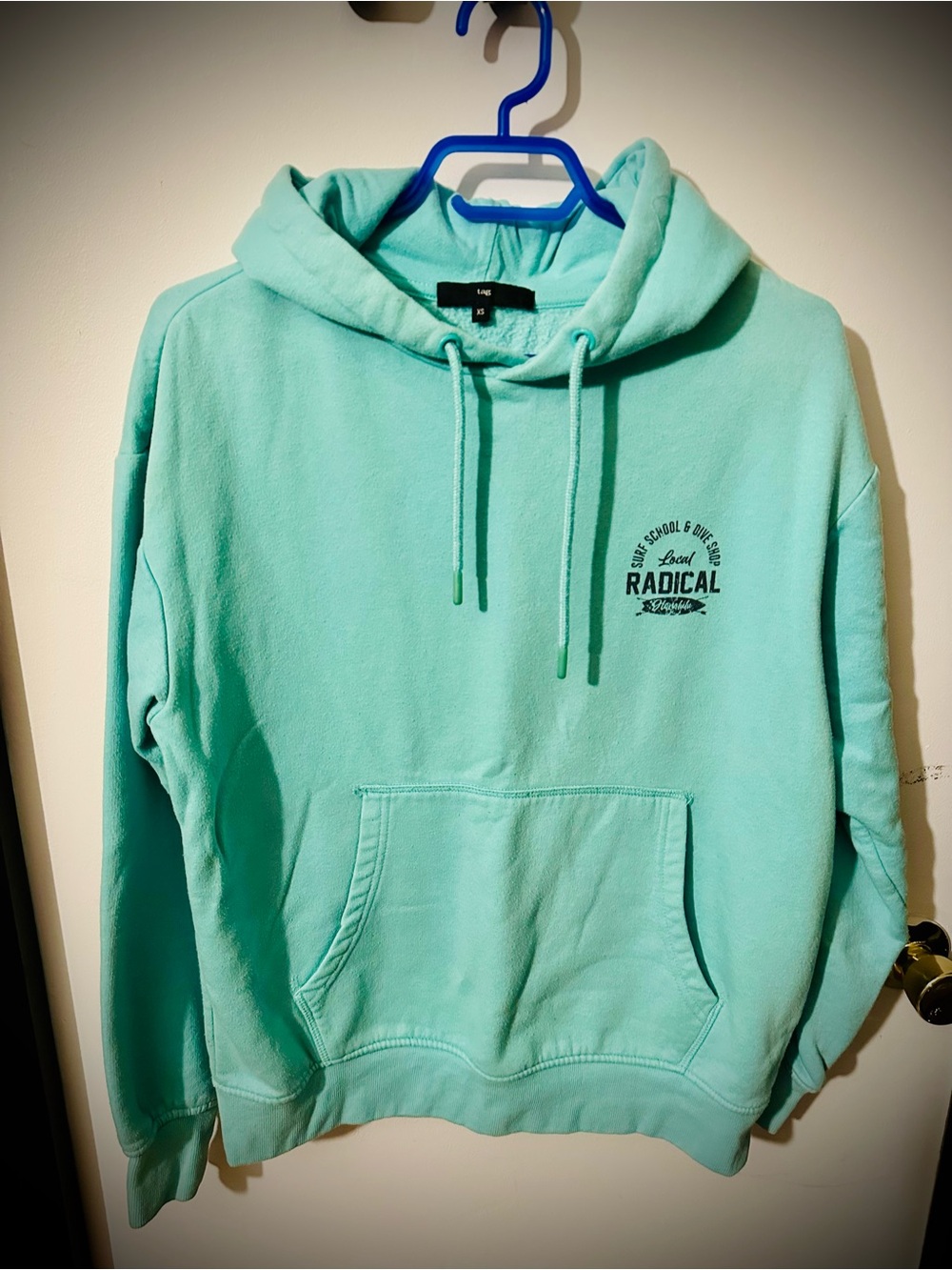 GAP Mint Green Hooded Sweatshirt with Radical Logo